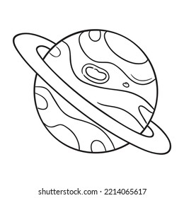Planeta. Saturno. Ilustración vectorial dibujada a mano.