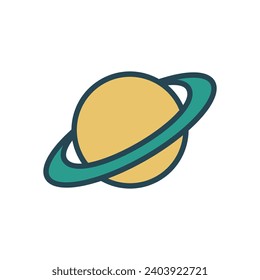 Planet, Saturn icon design template