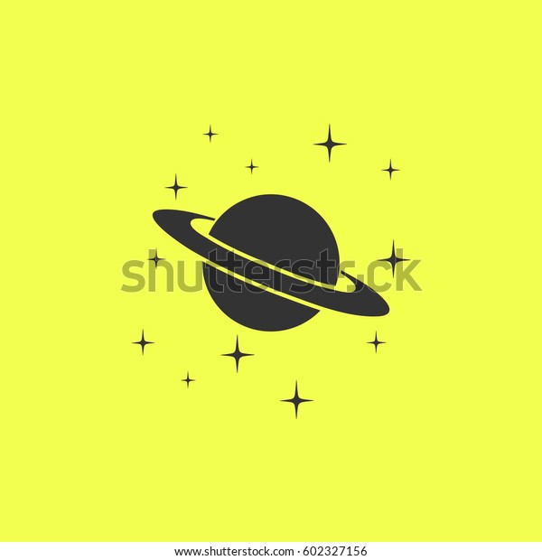 Planet Saturn icon flat.\
