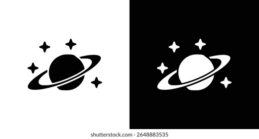 Ícone de saturno de planeta de um vetor de estilo plano