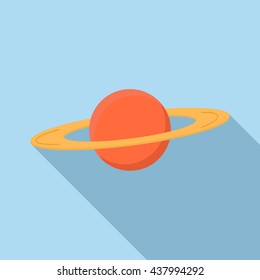 Planet Saturn icon, flat style