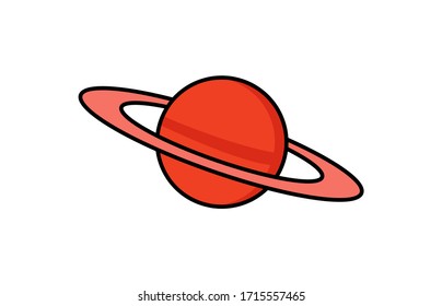 Planet Saturn icon. Illustration of planet logo Saturn icon vector white isolated on white background
