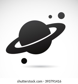 Planet, Saturn icon isolated on white background. Vector art.