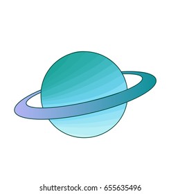 Saturn Ring Icon Flat Illustration Saturn Stock Vector (Royalty Free ...