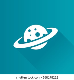 Planet Saturn icon in Metro user interface color style. Plasma belt satellite