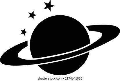 planet saturn icon white