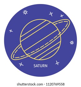 Planet Saturn icon in thin line style