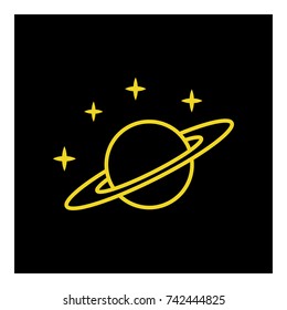 Planet Saturn icon vector