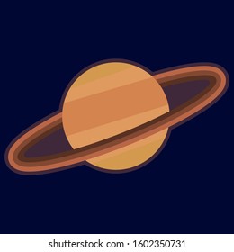 Planet Saturn icon. Vector flat illustration.