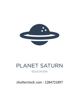 planet saturn icon vector on white background, planet saturn trendy filled icons from Education collection, planet saturn vector illustration