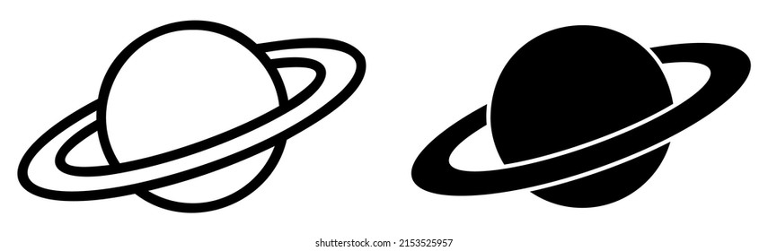 Iconos del planeta saturn. Símbolo de diseño de sitio web, logotipo, aplicación, interfaz de usuario. Ilustración del vector, EPS10