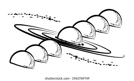 Planet Saturn. Illustrations on the theme astrology, astronomy, esotericism, prediction of the future.  
