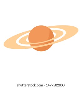 planet saturn isolated white background
