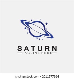 Planet Saturn Logo, Vektorgrafik Design. Vorlage für das Logo des Planeten. Logo-Vektorgrafik