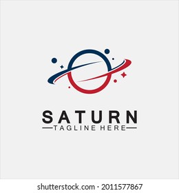 Planet Saturn logo vector illustration design. Planet logo template. Space logo vector