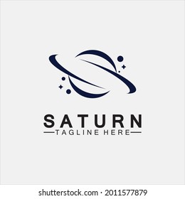 Planet Saturn logo vector illustration design. Planet logo template. Space logo vector