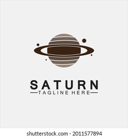 Planet Saturn logo vector illustration design. Planet logo template. Space logo vector