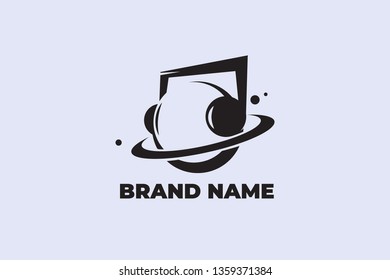 planet saturn music vector logo