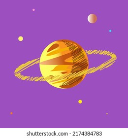 Planet Saturn, one of the planets of the solar system