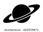 Planet Saturn with planetary ring system flat vector icon for astronomy apps and websites