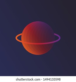 Planet Saturn with planetary ring system. Vector illustration
