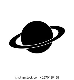 Planet Saturn with planetary ring system flat vector icon for astronomy apps and websites. eps 10