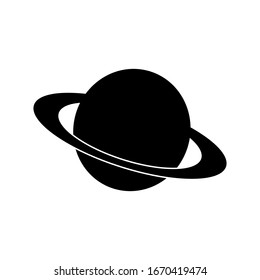 Planet Saturn with planetary ring system flat vector icon for astronomy apps and websites. eps 10