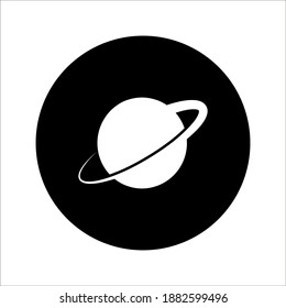 Planeta Saturno con icono del sistema de anillo planetario para aplicaciones astronómicas y sitios web sobre fondo blanco. modificable por color
