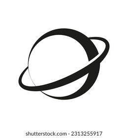 Planet Saturn with planetary ring system flat vector icon for astronomy apps and websites. Vector illustration. Stock image.