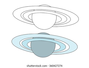 Planet Saturn with ring system.