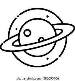 Planet Saturn Space Vector Outline Icon Stock Vector (Royalty Free ...
