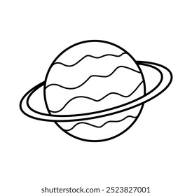 the planet Saturn and the planet Uranus in the solar system in white background, have rings around the planet 