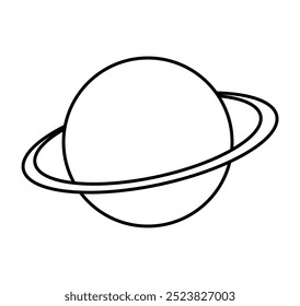 the planet Saturn and the planet Uranus in the solar system in white background, have rings around the planet 