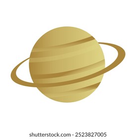 the planet Saturn and the planet Uranus in the solar system in white background, have rings around the planet 