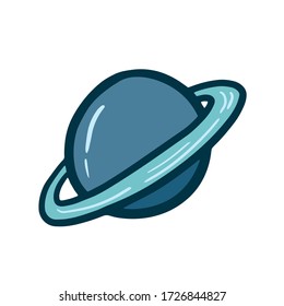 Planet. Saturn planet. Vector color illustration of Saturn. doodle drawing. planet symbol