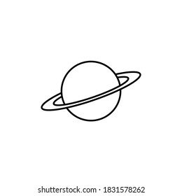 Planet saturn vector illustration graphic in outline style. Universe concept icon