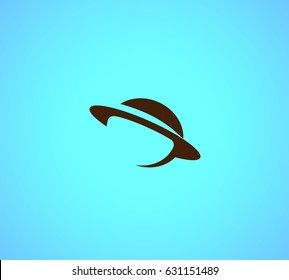 Planet Saturn vector logo in a modern style