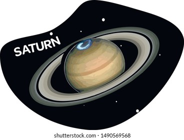 Planet Saturn vector, solar system