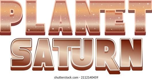 Planet Saturn word logo design illustration