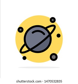 Planet, Science, Space Abstract Circle Background Flat color Icon. Vector Icon Template background