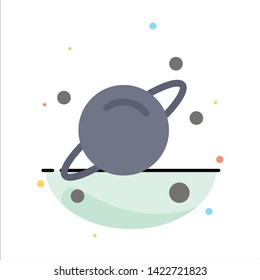 Planet, Science, Space Abstract Flat Color Icon Template