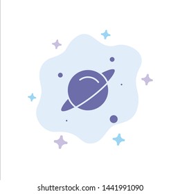 Planet, Science, Space Blue Icon on Abstract Cloud Background