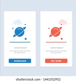 Planet, Science, Space  Blue and Red Download and Buy Now web Widget Card Template