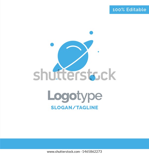 Planet, Science, Space Blue\
Solid Logo Template. Place for Tagline. Vector Icon Template\
background
