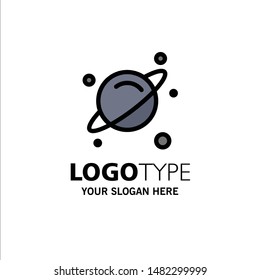 Planet, Science, Space Business Logo Template. Flat Color