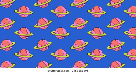 Planet seamless pattern. Vector Illustration.