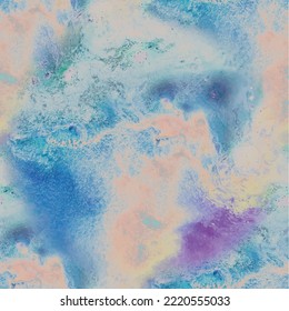 Planet Seamless Texture. Liquid Seamless Illustration. Pink Ink Watercolor. Acrylic Ink Splash Space. Blue Color Paint. Fluid Galaxy Background. Swirl Liquid Grunge. Galaxy Abstract Science