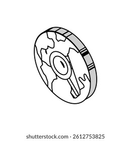 planet search magnifying glass isometric icon vector. planet search magnifying glass sign. isolated symbol illustration