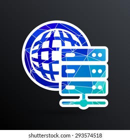 Planet Server icon symbol design workstation world.