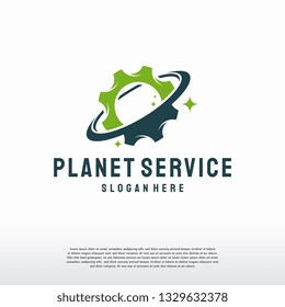Planet Service logo designs template, Planet Gear logo vector designs, Mechanic Engineering Logo